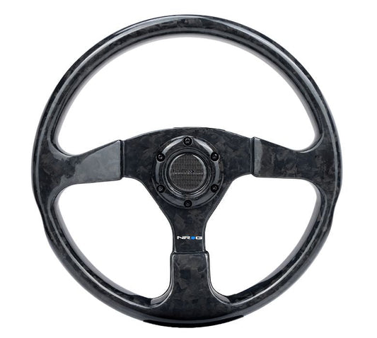 NRG Innovations®s Forged Carbon Fiber Steering Wheel 350MM 3" Deep Dish - Partsaccessoriesusa