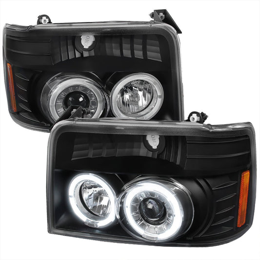 Spec-D Tuning 1992-1996 FORD F-150 DUAL HALO PROJECTOR HEADLIGHTS - Partsaccessoriesusa