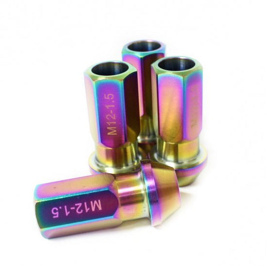Buddy Club Lug Nuts 12mm x 1.25mm Titanium Color Inconel 625 - 4 pcs - Neo Chrome, Silver - Partsaccessoriesusa