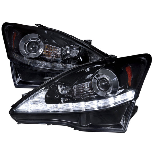 Spec-D Tuning 2006-2009 LEXUS IS250/IS350 SMD LED LIGHT STRIP PROJECTOR HEADLIGHTS W/LED TURN SIGNAL LIGHTS - Partsaccessoriesusa