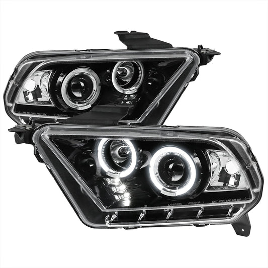 Spec-D Tuning 2010-2014 FORD MUSTANG DUAL HALO PROJECTOR HEADLIGHTS - Partsaccessoriesusa